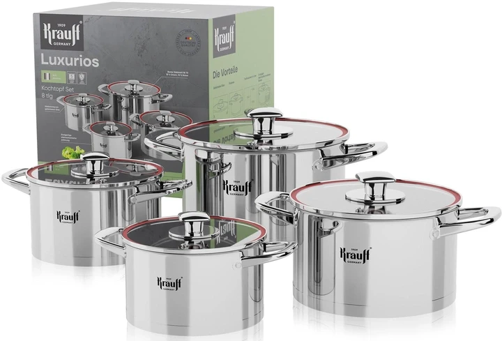 Набір каструль Prime Chef 8 предметів 2л, 2,7л, 3,7л, 6,1л Krauff, фото 1