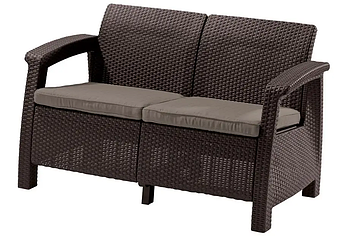 Диван для саду та тераси Keter Corfu II Love Seat 258946 коричневий