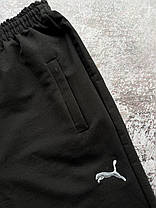 Літні чоловічі спортивні шорти Puma Black Чоловічі шорти Чорні Пума із кишенями 100% коттон весна літо, фото 4