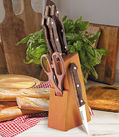 Стильный набор кухонных ножей Maestro MR-1404 профессиональные с досточкой 7 предметов