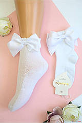 ОПТОМ Носки білі з об'ємним бантом для дівчинки 5-6 років (18/5-6 років) Katamino 8680652818059