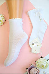 ОПТОМ Шкарпетки білі з бантиком і стразами для дівчинки 3-4 роки (16/3-4 роки) Katamino 8680652814570