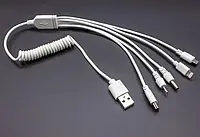Шнур 5в1 USB U7 (пружина) белый зарядный кабель телефона провод для зарядки универсальный lighting microusb i