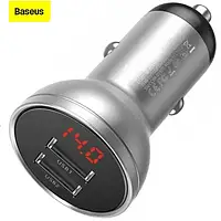 АЗУ Baseus Digital Display Dual USB 4.8A Car Charger 24W silver