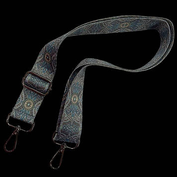 Плечовий ремінь з орнаментом для сумки 38 мм, морська хвиля