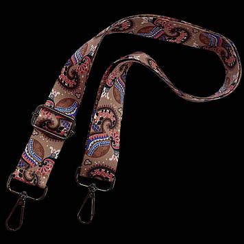 Плечовий ремінь з орнаментом для сумки 38 мм, колір мікс