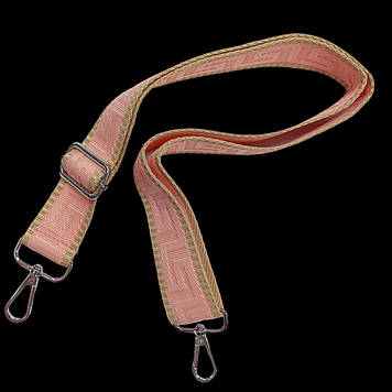 Плечовий ремінь з орнаментом для сумки 38 мм, персиковий