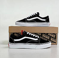 Кросівки Жіночі Vans Old Skool Замшеві Весняні Чорні, Кеди Жіночі Ванс Замша Шкіра Літні Чорні