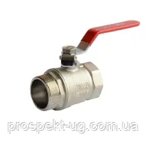 Кран Ду20 (3/4") кульовий латунний хром нікель важіль різьбовий В-З
