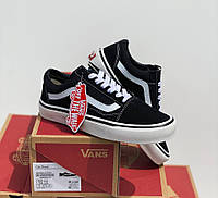 Кроссовки Мужские Vans Old Skool Замшевые Весенние Черные, Кеды Мужские Ванс Замша Кожа Летние Черные