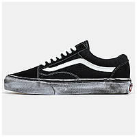 Мужские / женские кеды Vans Old Skool Black White, черно-белые замшевые кроссовки ванс олд скул черные