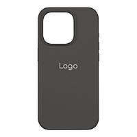 Чехол Silicone Case Full Size (AA) для iPhone 15 Pro Мятая упаковка Цвет 15.Dark grey i