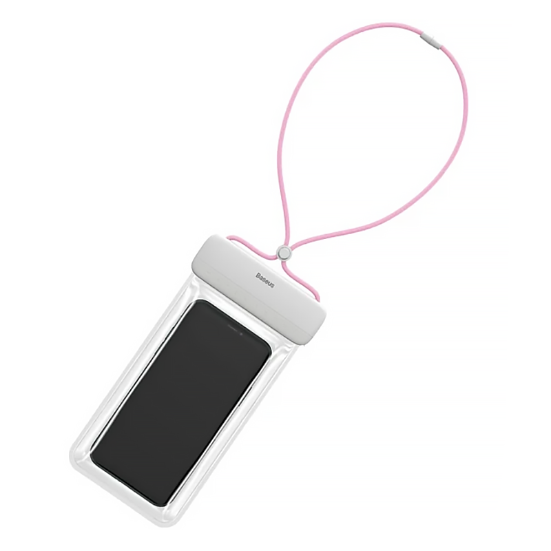 Водонепроникний чохол для телефона та документів Baseus Let's go Slip Cover Waterproof Bag (білий/рожевий)