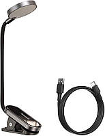 Портативная лампа Baseus Comfort Reading Mini Clip Lamp (DGRAD-0G) регулировка яркости, Dark Gray