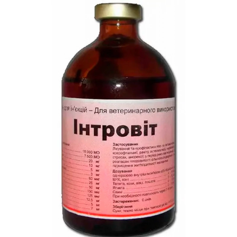 Розчин для ін'єкцій Інтровіт 100 мл Interchemie, фото 1