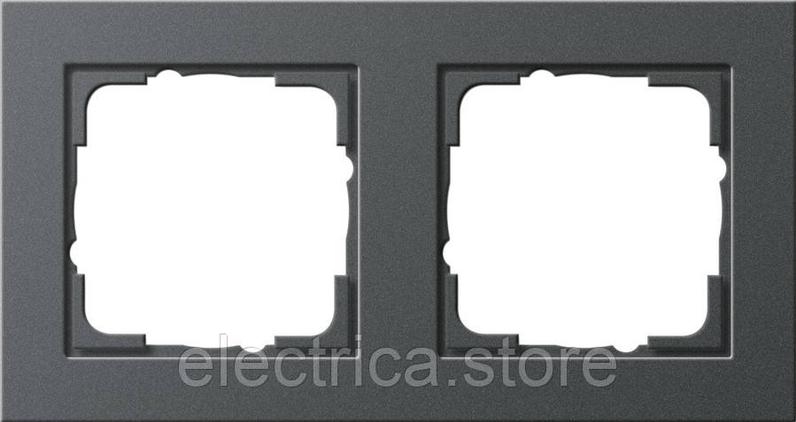 Рамка 2-місна Gira E2 антрацит 021223, фото 1