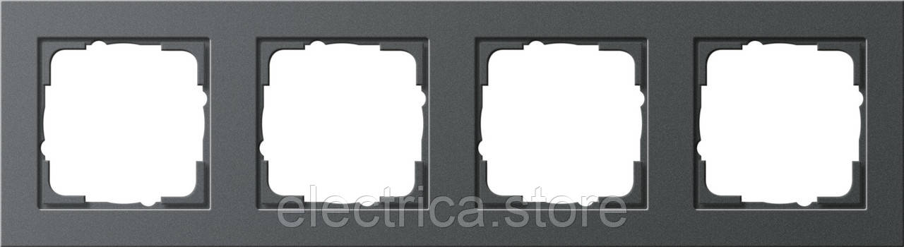 Рамка 4-місна Gira E2 антрацит 021423, фото 1