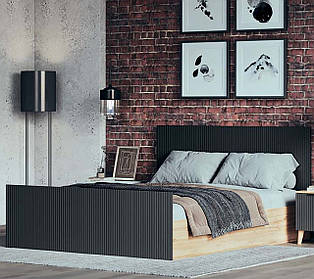 Ліжко 2 спальне Лайн МДФ Дуб Аппалачі/Кварцит