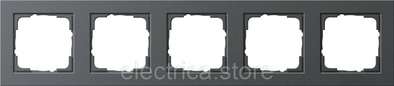 Рамка 5-місна Gira E2 антрацит 021523, фото 1