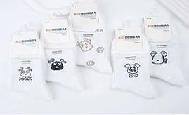 Шкарпетки підліткові білі з мордочками мікс Fashion 22-24 р.