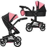 Коляска для куклы 2в1 Carrello Fortuna 9695 PEACH PINK Персиковая