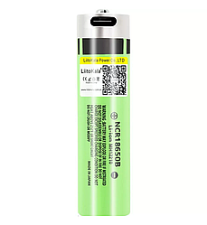 Акумулятор LiitoKala Lii-USB-34B 18650 3400mah із захистом (Зелений)