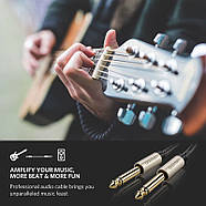 Аудіо кабель Jack 6.5mm на Jack 6.5mm Male to Male Audio Cable UGREEN 2м (сірий) AV128, фото 3