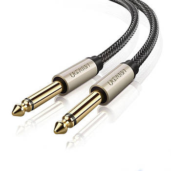 Аудіо кабель Jack 6.5mm на Jack 6.5mm Male to Male Audio Cable UGREEN 2м (сірий) AV128