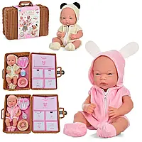 Пупс для дівчаток в гарній подарунковій валізі  Ardana 35см інтерактивний, з аксесуарами, горщик,