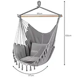 Гамак бразильське крісло Gardlov 23671 сіре + 2 подушки, фото 6