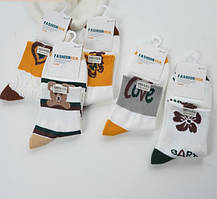 Шкарпетки підліткові білі з малюнком Fashion