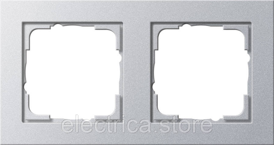 Рамка 2-місна Gira E2 алюміній 021225, фото 1