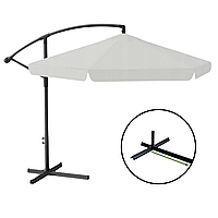 Cадовый зонт с LED подсветкой и чехлом 300 см GardenLine GAO1497 удобный зонтик серого цвета для сада