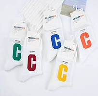 Шкарпетки підліткові білі з літерою С Fashion