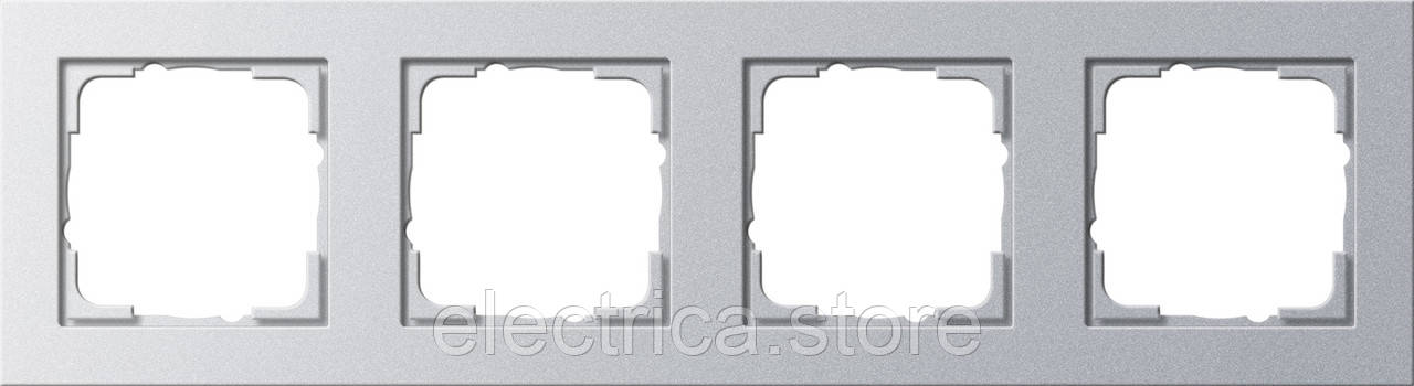 Рамка 4-місна Gira E2 алюміній 021425, фото 1