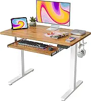 Стол с полкой для клавиатуры и электрической регулировкой по высоте Fezibo (100x60см) YES