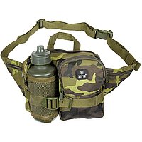 Тактическая сумка с флягой MFH Waist Bag Камуфляж, поясная сумка, сумка на пояс AURA