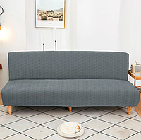 Трикотажный чехол на диван без подлокотников Серый, чехол для мебель, натяжной чехол DAYZ