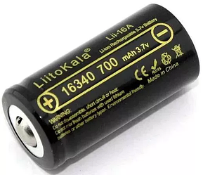 Акумулятор LiitoKala Lii-16A 16340 700mah (Чорний)