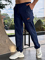 Чоловічі джинсові штани з накладними кишенями, у чорному та синьому кольорі, великі розміри 48 - 56
