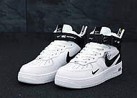 Мужские кроссовки Nike Air Force 1 High 07 LV8, кожа, черно-белый, Найк Еір Форс 1 Хай білі з чорним