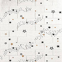 Декоративная 3D панель самоклейка под белый кирпич Звезды 700x770x3мм (021-3) SW-00000693