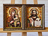 Пара ікон з бурштину Іверська 15*20 см , Ікони пара з бурштину Іверська, фото 4