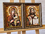 Пара ікон з бурштину Іверська 15*20 см , Ікони пара з бурштину Іверська, фото 3