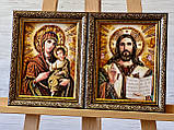 Пара ікон з бурштину Іверська 15*20 см , Ікони пара з бурштину Іверська, фото 2