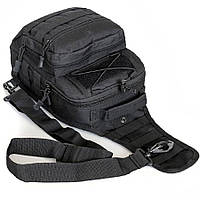 Черная сумка тактическая нагрудная | Рюкзак мужской военный тактический | Сумка AP-336 тактическая наплечная