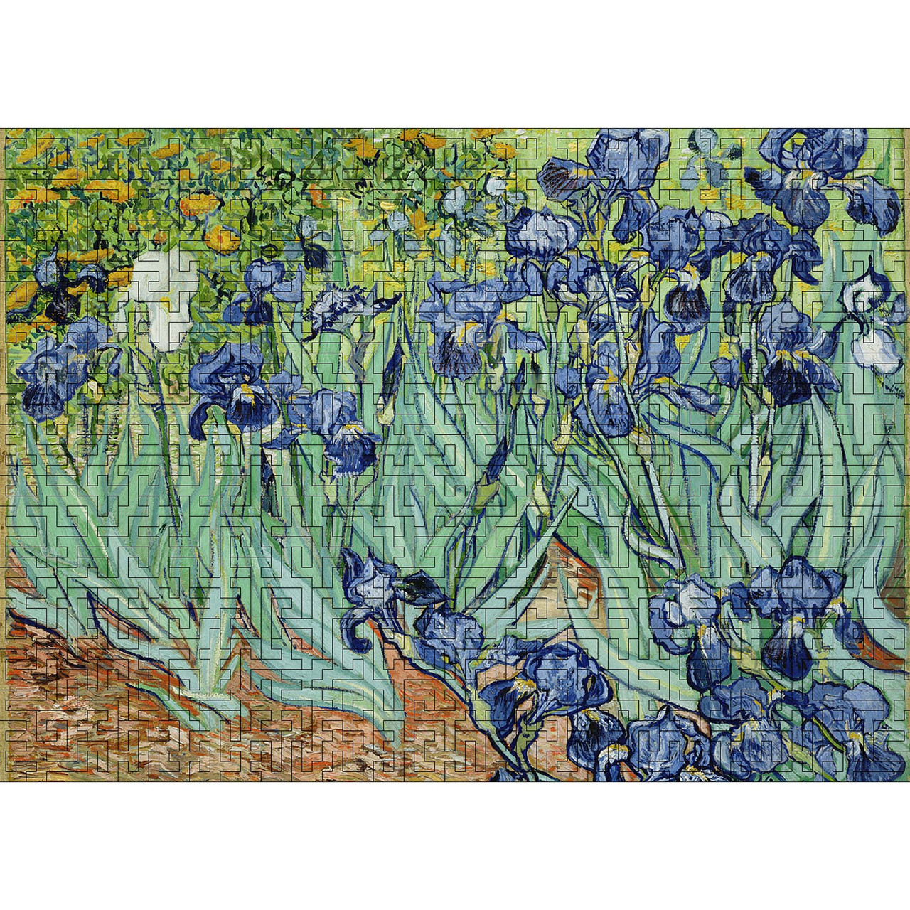 Дерев'яний пазл-лабіринт Woods Story Іриси (Вінсент Ван Гог) L, фото 1