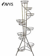 Подставка для 10 вазонов кованая AVVS tech 141х50 см золотистый с черной патиной