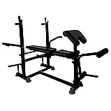 Лава тренувальна для жиму WCG 0090 багатофункціональна + парта Скотта + Тяга + Брусья W_2280, фото 3