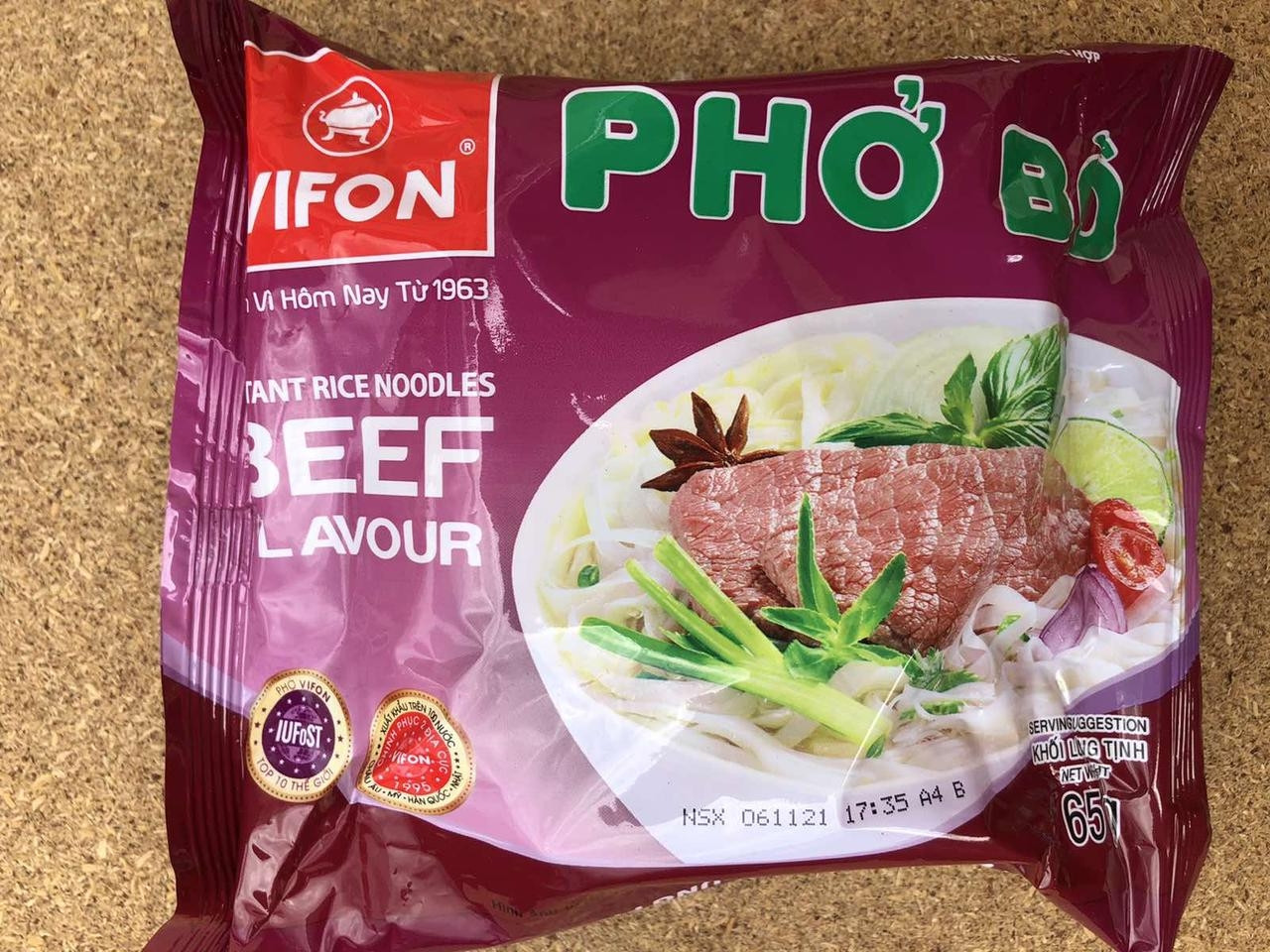 Локшина рисова швидкого приготування Vifon pho Bo Яловичина.В'єтнамам